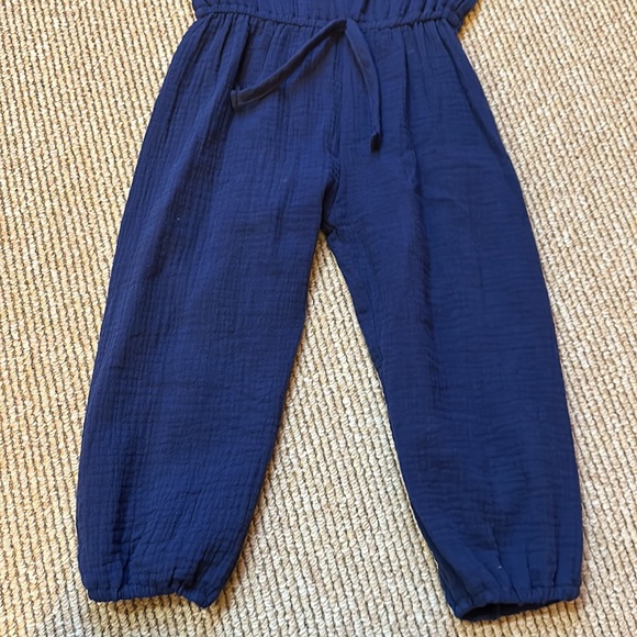 Toddler girl 2T-3T dark royal blue short sleeve jumpsuit - Picture 3 of 5